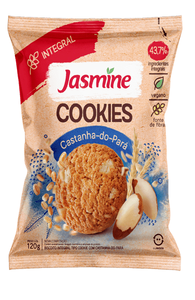 BISCOITO JASMINE COOKIES INTEGRAL CASTANHA DO PARA 120G
