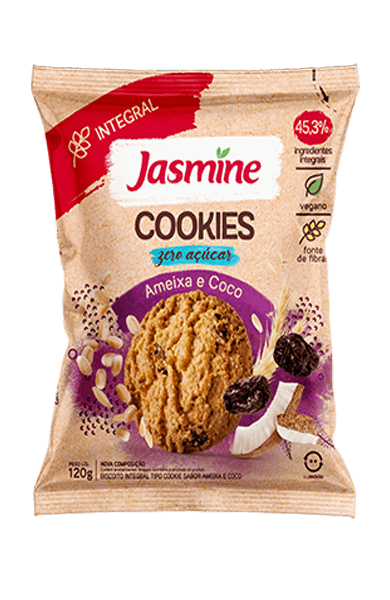 BISCOITO JASMINE COOKIES ZERO ACUCAR AMEIXA/COCO 120G