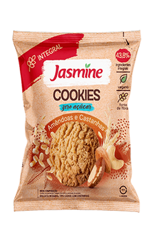 BISCOITO JASMINE COOKIES ZERO ACUCAR AMENDOAS/CASTANHAS 150G