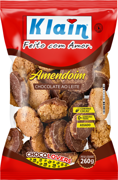 BISCOITO KLAIN AMENDOIM CHOCOLATE AO LEITE 260G