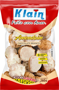 BISCOITO KLAIN AMENDOIM CHOCOLATE BRANCO 260G