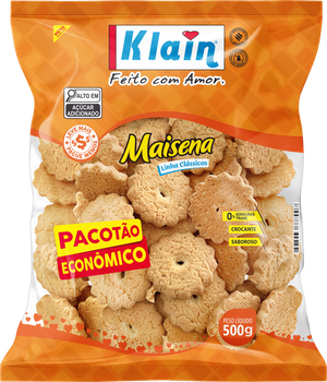 BISCOITO KLAIN MAISENA PACOTAO ECONOMICO 500G