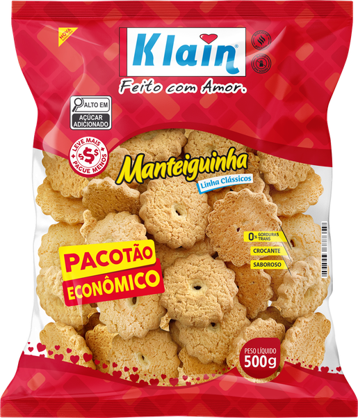 BISCOITO KLAIN MANTEIGUINHA PACOTAO ECONOMICO 500G