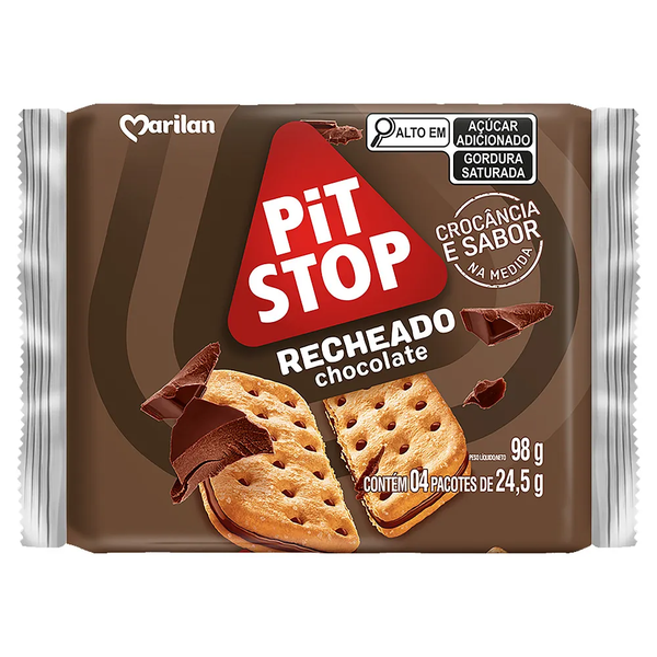 BISCOITO MARILAN PIT STOP RECHEADO CHOCOLATE 98G