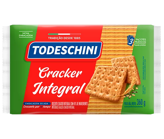 BISCOITO TODESCHINI CRACKER INTEGRAL 360G