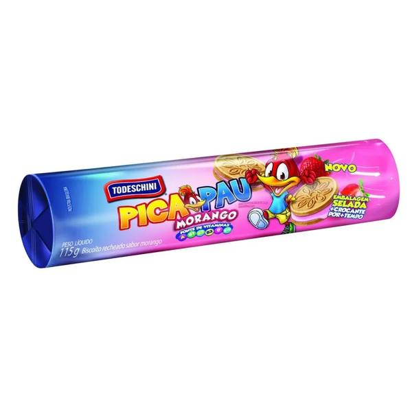 BISCOITO TODESCHINI RECHEADO MORANGO 115G