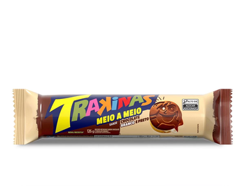 BISCOITO TRAKINAS CHOCOLATE/CHOCOLATE BRANCO 126G