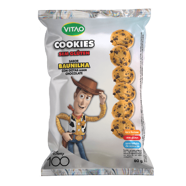 BISCOITO VITAO COOKIES S/GLUTEN DISNEY BAUNILHA 60G