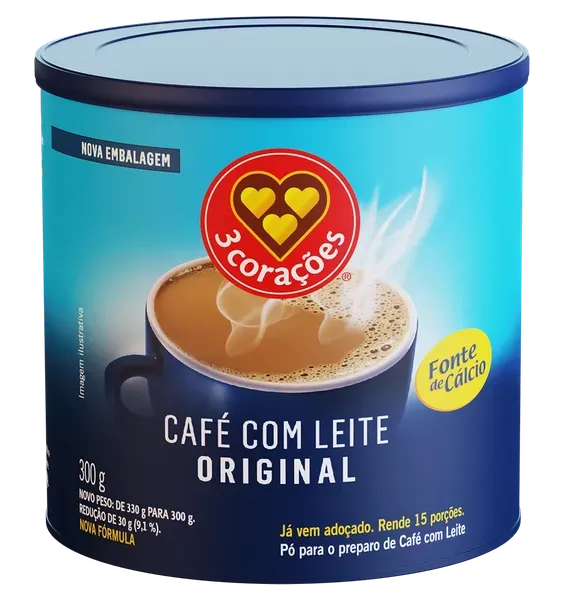 CAFE 3 CORACOES C/LEITE 300G