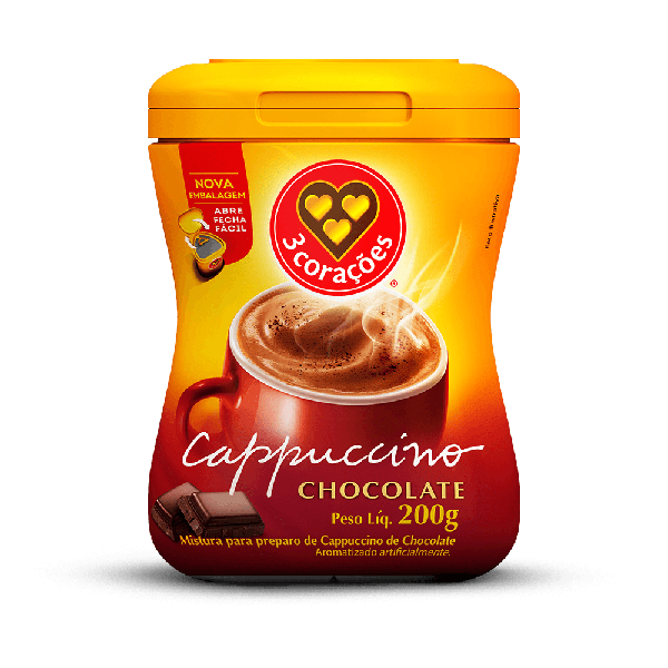 CAPPUCCINO 3 CORACOES CHOCOLATE 200G