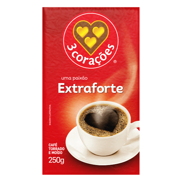 CAFE 3 CORACOES TORRADO MOIDO EXTRA FORTE VACUO 250G