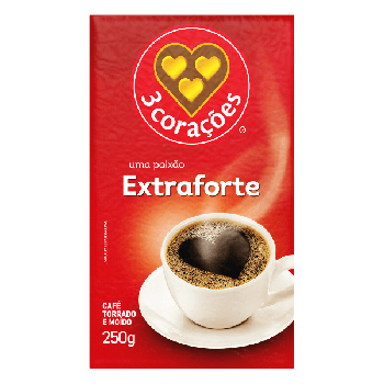 CAFE 3 CORACOES TORRADO MOIDO EXTRA FORTE VACUO 250G
