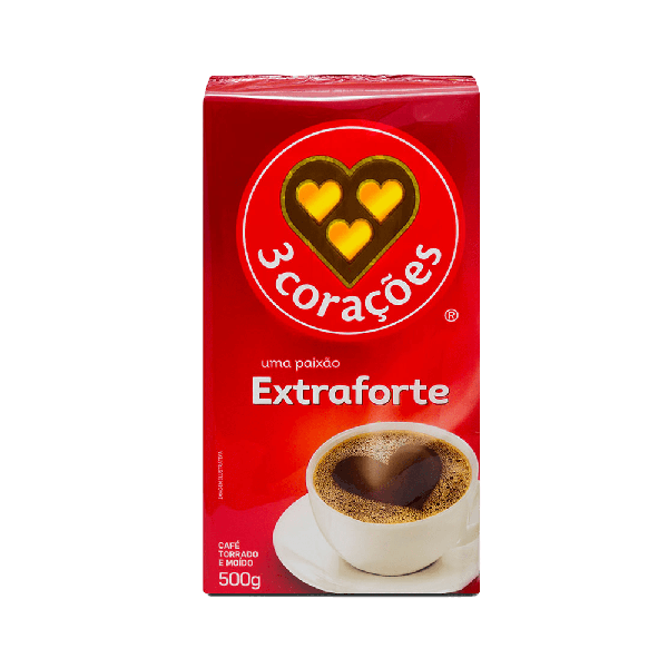 CAFE 3 CORACOES TORRADO MOIDO EXTRA FORTE VACUO 500G
