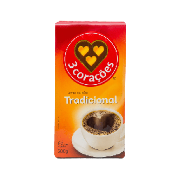 CAFE 3 CORACOES TORRADO MOIDO TRADICIONAL VACUO 500G