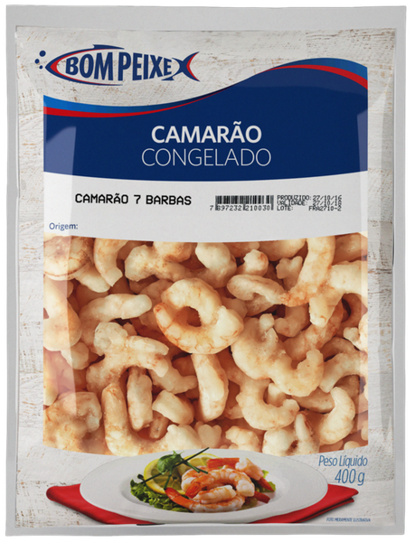 CAMARAO BOM PEIXE 7 BARBAS DESCASCADO CONGELADO 400G