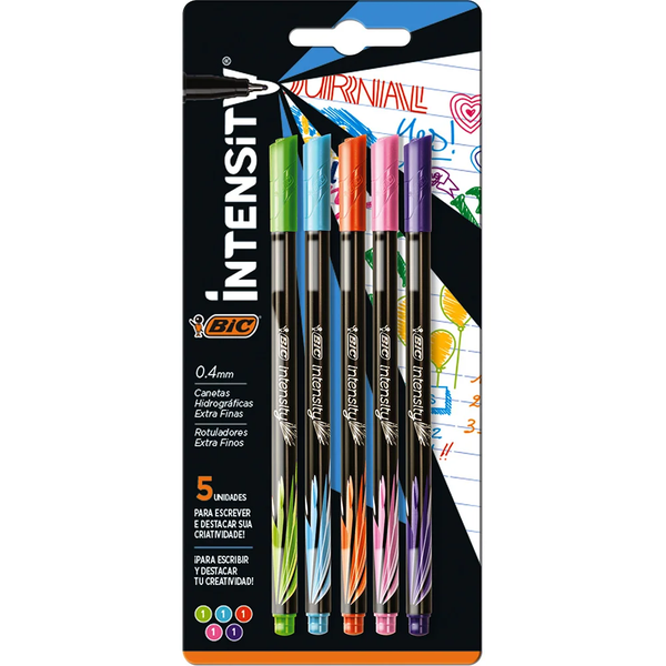 CANETA BIC INTENSITY CORES 0,4MM C/5