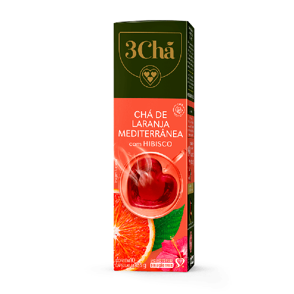 CHA 3 CORACOES LARANJA MEDITERRANEA C/10 25G