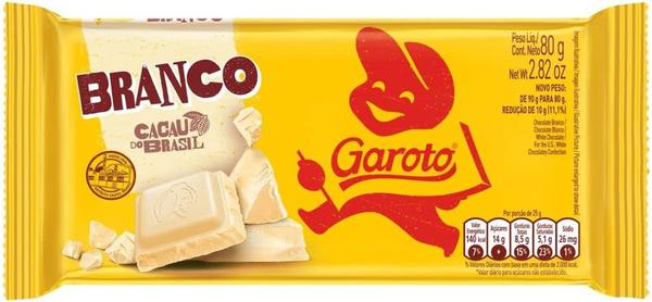CHOCOLATE GAROTO CHOCOLATE BRANCO 80G