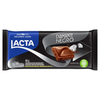 CHOCOLATE LACTA DIAMANTE NEGRO 80G