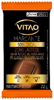 CHOCOLATE VITAO ZERO ACUCAR MEIO AMARGO 50% CACAU 22G