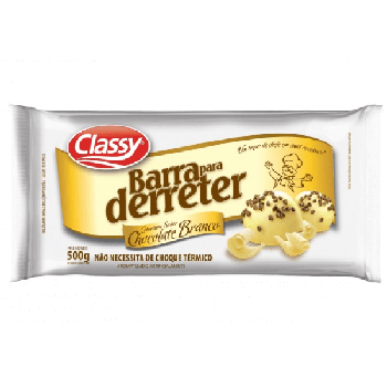 COBERTURA CLASSY P/DERRETER CHOCOLATE BRANCO 500G