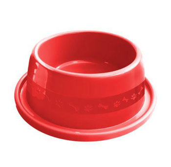 COMEDOURO TOP VET PLASTICO REDONDO ANTI FORMIGA VERMELHO 550ML REF.965