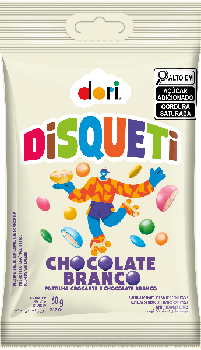 PASTILHA DORI DISQUETI CHOCOLATE BRANCO 60G