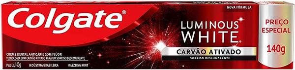 CREME DENTAL COLGATE LUMINUS WHITE CARVAO ATIVADO 140G