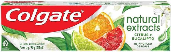 CREME DENTAL COLGATE NATURAL EXTRACTS CITRUS/EUCALIPTO 90G
