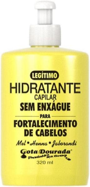 CREME HIDRATANTE GOTA DOURADA S/ENXAGUE FORTALECIMENTO DE CABELOS 320ML