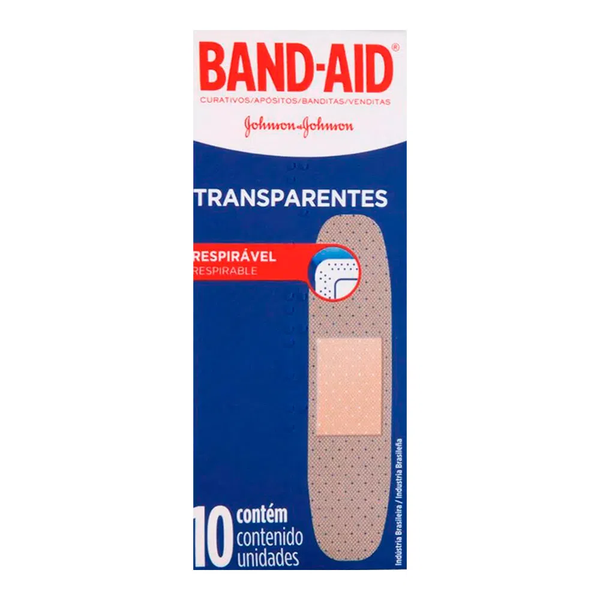 CURATIVOS JOHNSON'S BAND-AID TRANSPARENTE C/10