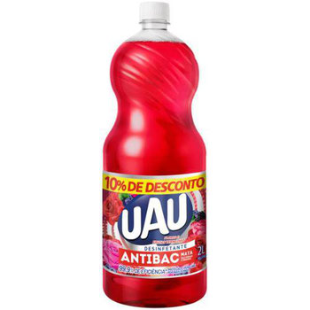 DESINFETANTE UAU ANTIBACTERIANO FLOR E FRUTAS VERMELHAS 10% DESCONTO 2LT