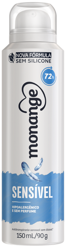 DESODORANTE MONANGE AEROSOL SENSIVEL S/PERFUME 150ML