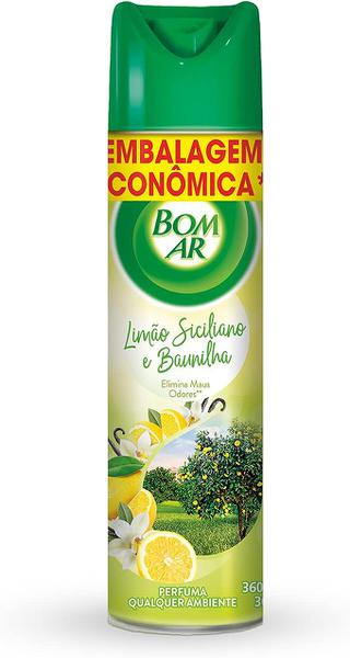 ODORIZADOR AMBIENTE BOM AR AERO LIMAO SICILIANO E BAUNILHA 360ML