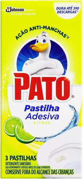 DETERGENTE SANITARIO PATO PASTILHA ADESIVA CITRUS C/3