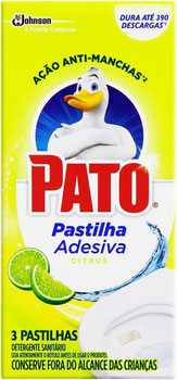 DETERGENTE SANITARIO PATO PASTILHA ADESIVA CITRUS C/3
