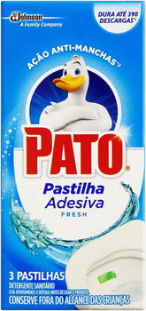DETERGENTE SANITARIO PATO PASTILHA ADESIVA FRESH C/3