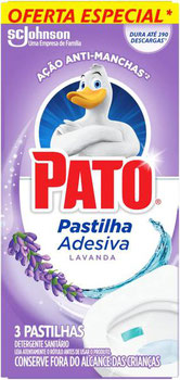 DETERGENTE SANITARIO PATO PASTILHA ADESIVA LAVANDA OFERTA ESPECIAL C/3