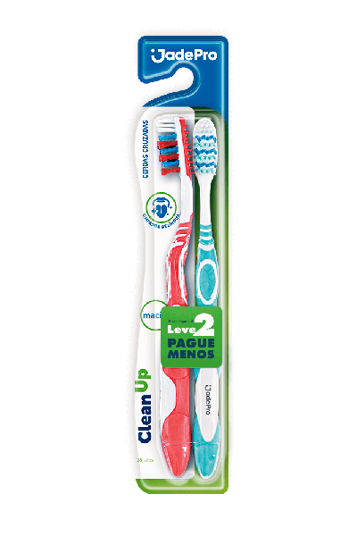 ESCOVA DENTAL JADEPRO CLEAN UP MACIA LEVE 2 PAGUE MENOS REF.709