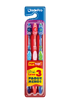ESCOVA DENTAL JADEPRO POPMAX MACIA LEVE 3 PAGUE MENOS REF.033