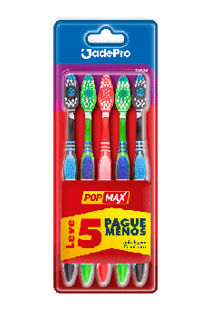 ESCOVA DENTAL JADEPRO POPMAX MACIA LEVE 5 PAGUE MENOS REF.35