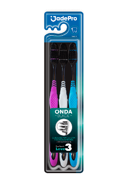 ESCOVA DENTAL JADEPRO PRO ONDA BLACK MACIA C/3