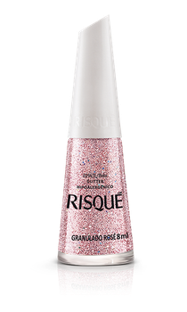 ESMALTE RISQUE GLITTER GRANULADO ROSE 8ML
