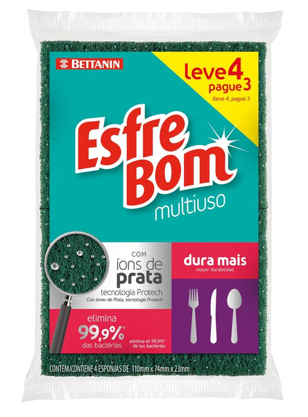 ESPONJA BETTANIN ESFREBOM MULTIUSO LEVE 4 PAGUE 3