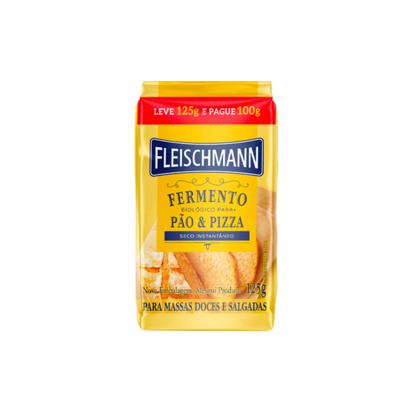 FERMENTO FLEISCHMANN BIOLOGICO/INSTANTANEO/SECO LEVE 125G PAGUE 100G