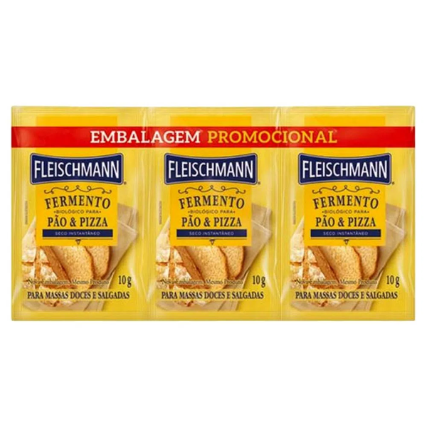 FERMENTO FLEISCHMANN BIOLOGICO/INSTANTANEO/SECOLEVE 3 PAGUE 2 10G