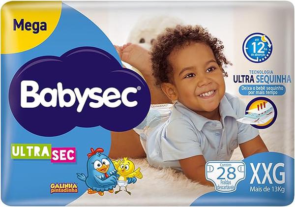 FRALDA DESCARTAVEL BABYSEC GALINHA PINTADINHA MEGA XXG C/28