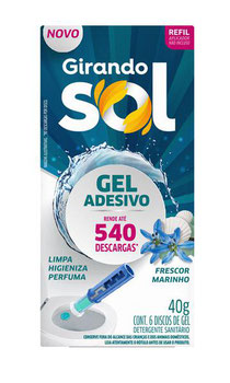 GEL ADESIVO GIRANDO SOL FRESCOR MARINHO REFIL 40G
