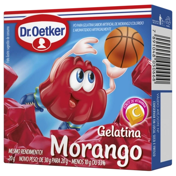 GELATINA DR.OETKER MORANGO 20G