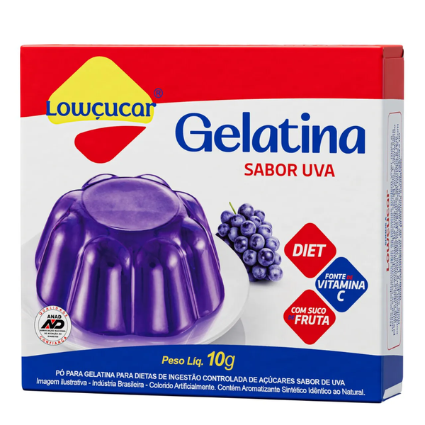 GELATINA LOWCUCAR C/STEVIA UVA 10G
